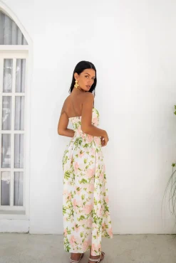 Vacation Dresses|Brunch Dresses>Fortunate One Bellissima Strapless Maxi Dress Pink
