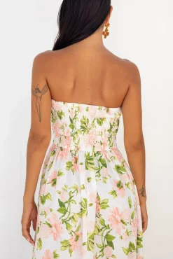 Vacation Dresses|Brunch Dresses>Fortunate One Bellissima Strapless Maxi Dress Pink