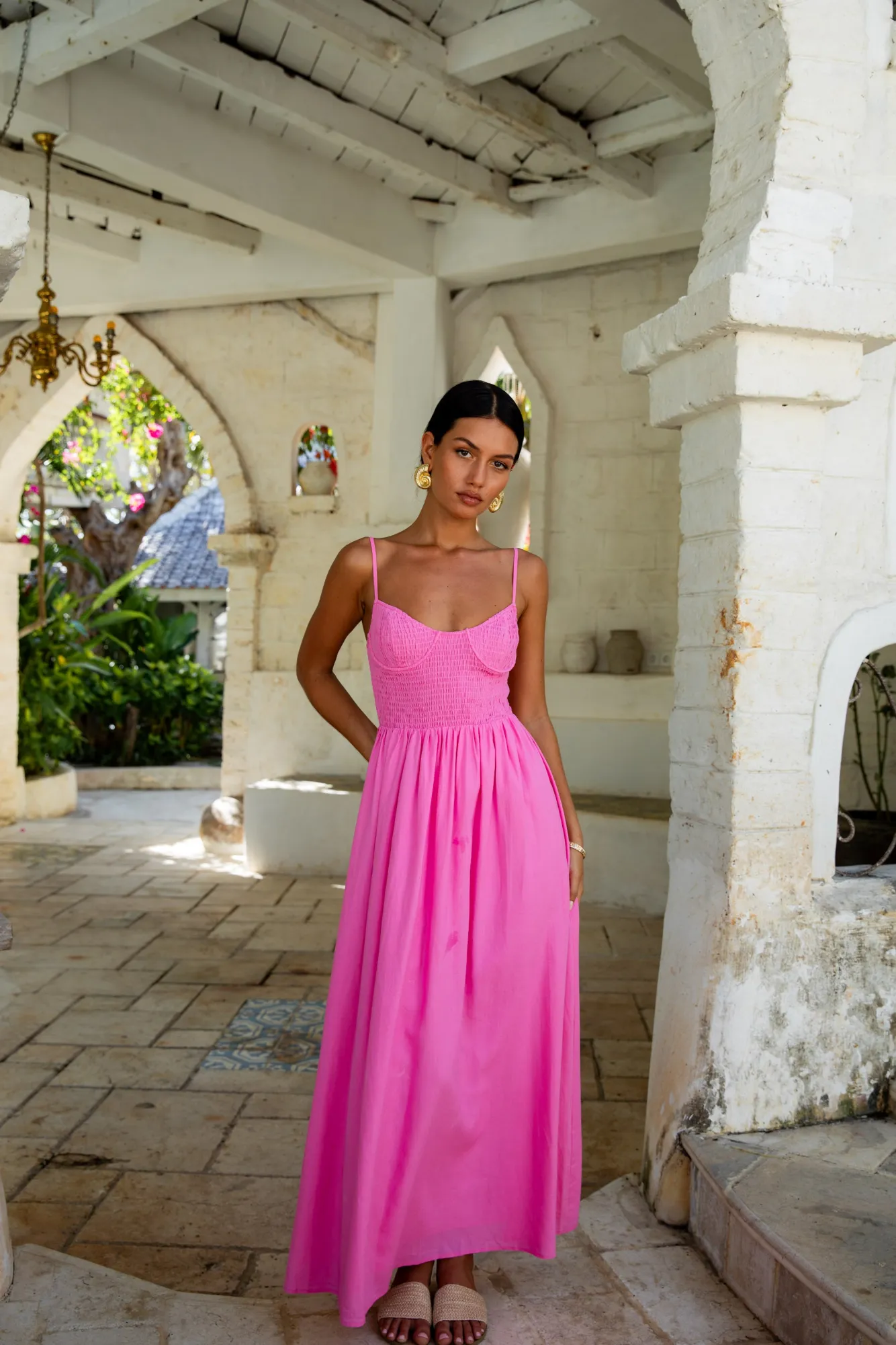 Brunch Dresses|Summer Dresses>Fortunate One Blushing Lovers Maxi Dress Pink