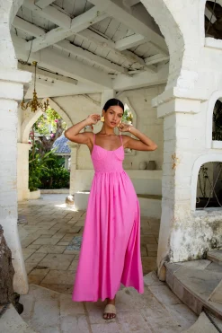 Brunch Dresses|Summer Dresses>Fortunate One Blushing Lovers Maxi Dress Pink