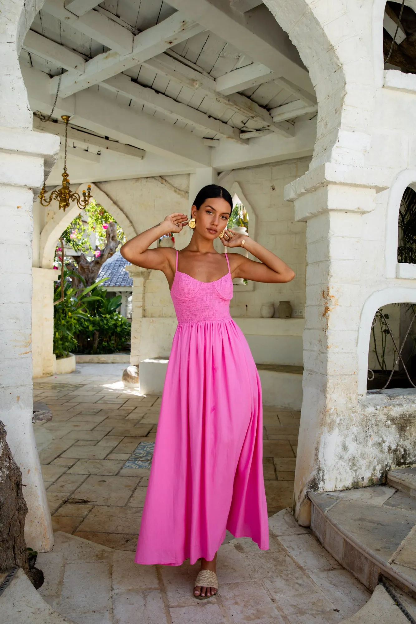 Brunch Dresses|Summer Dresses>Fortunate One Blushing Lovers Maxi Dress Pink