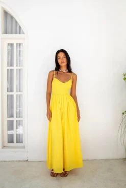 Vacation Dresses|Spring Break Dresses>Fortunate One Blushing Lovers Maxi Dress Yellow