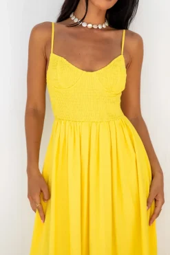 Vacation Dresses|Spring Break Dresses>Fortunate One Blushing Lovers Maxi Dress Yellow