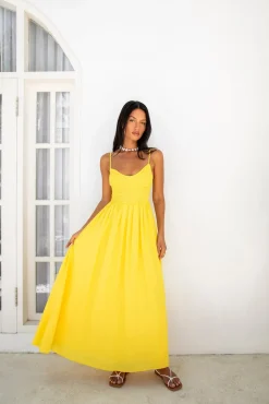 Vacation Dresses|Spring Break Dresses>Fortunate One Blushing Lovers Maxi Dress Yellow