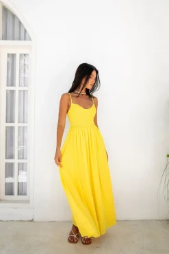 Vacation Dresses|Spring Break Dresses>Fortunate One Blushing Lovers Maxi Dress Yellow