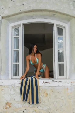 Bikini Bottoms>Fortunate One Capri Swim Bottom Aqua