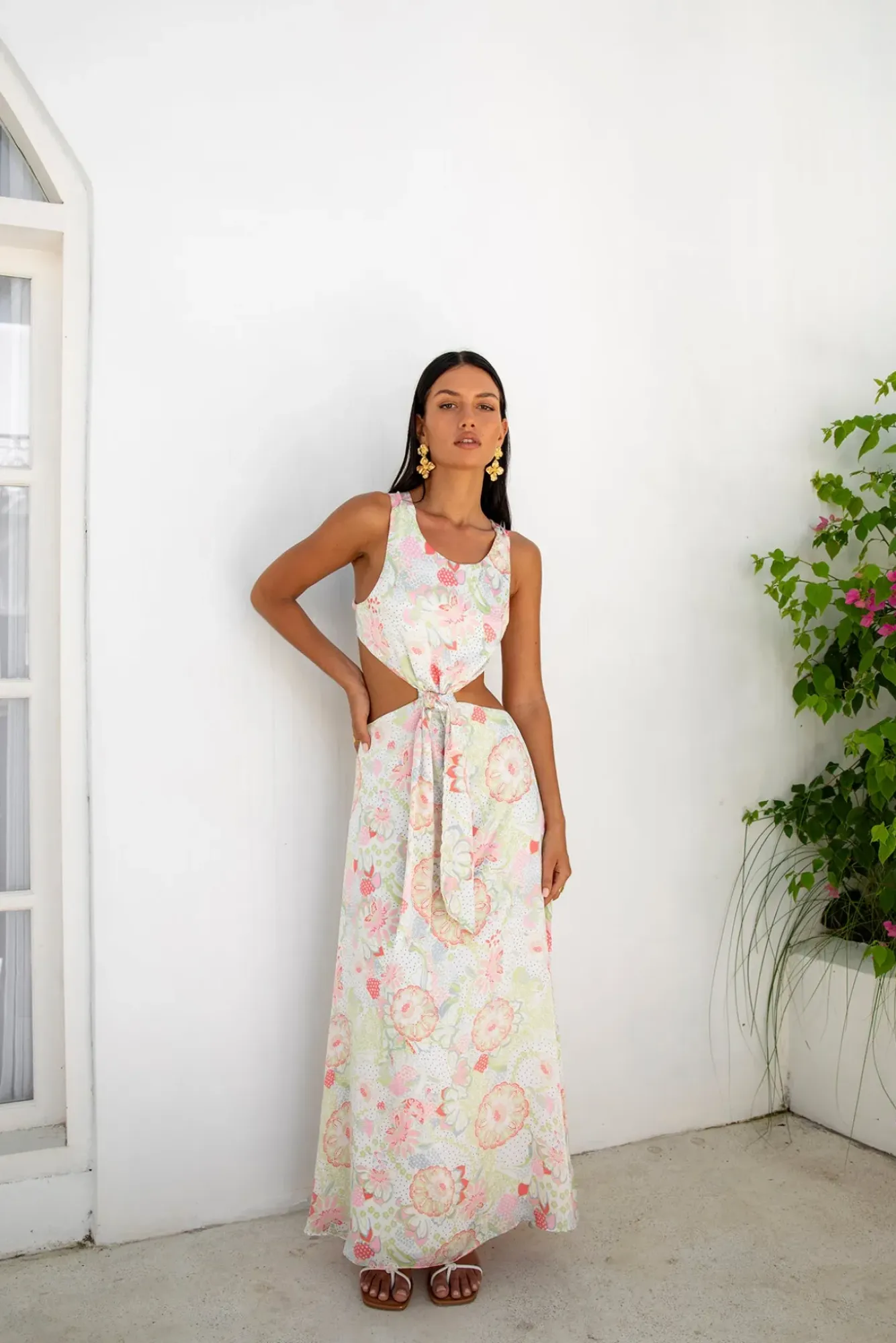 Brunch Dresses|Multipattern Dresses>Fortunate One Clear Skies Maxi Dress Multi