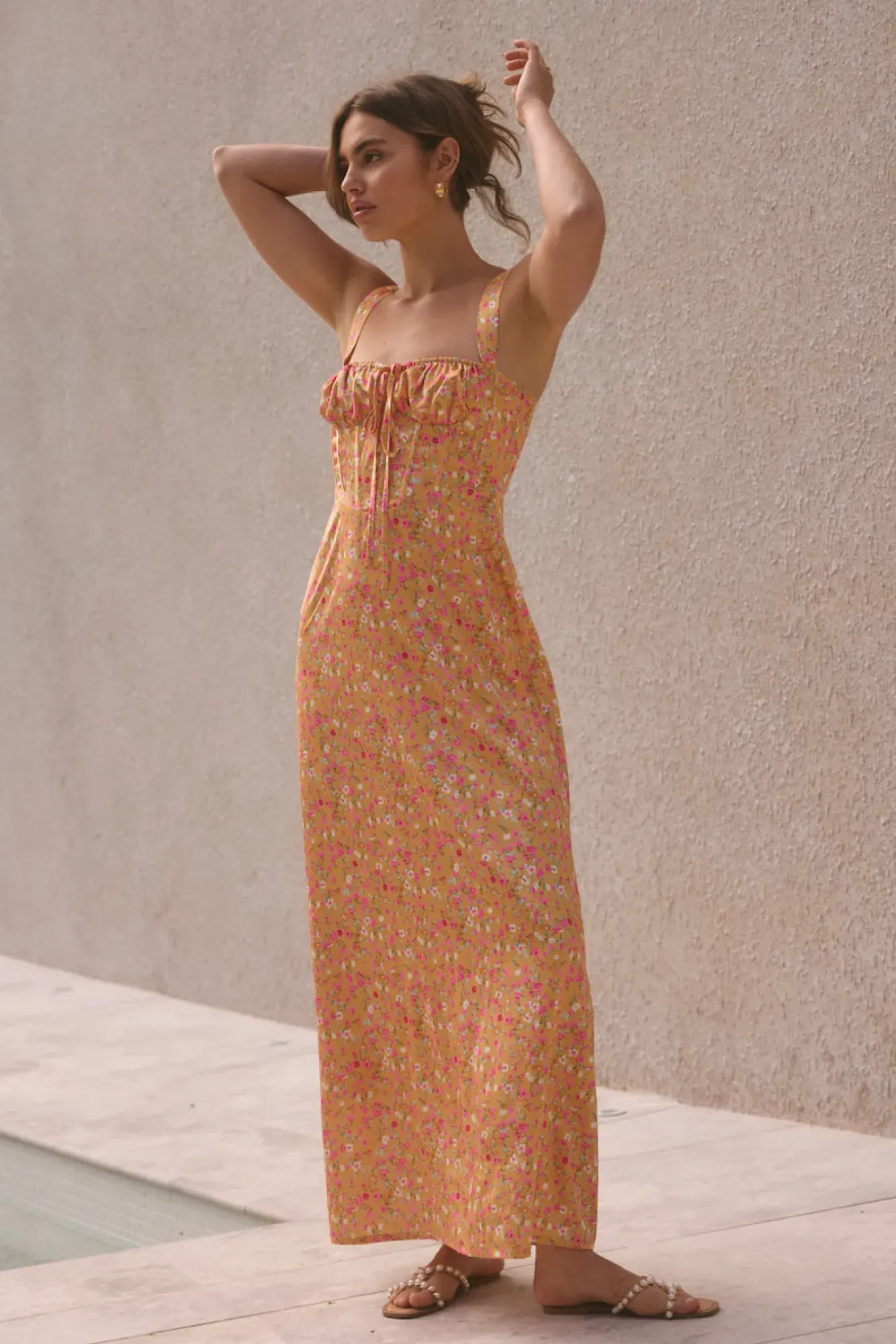Wedding Guest Dresses|Vacation Dresses>Fortunate One Florence Satin Maxi Dress Orange