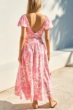Wedding Guest Dresses|Brunch Dresses>Fortunate One Garden Party Maxi Dress Pink