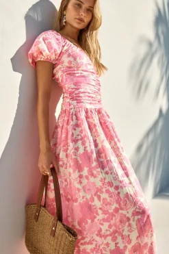 Wedding Guest Dresses|Brunch Dresses>Fortunate One Garden Party Maxi Dress Pink