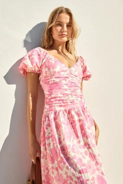 Wedding Guest Dresses|Brunch Dresses>Fortunate One Garden Party Maxi Dress Pink