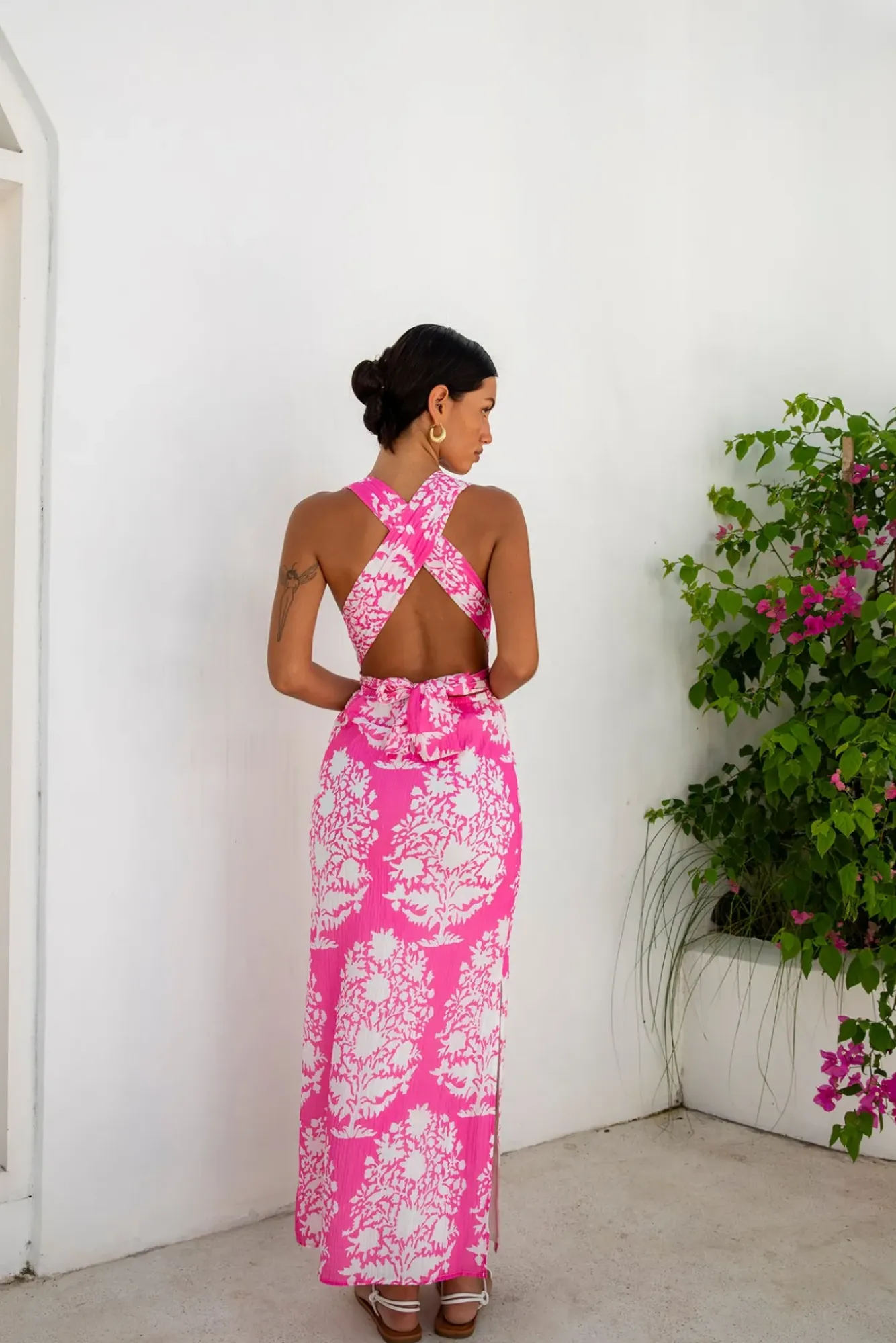 Vacation Dresses|Brunch Dresses>Fortunate One Harper Maxi Dress Pink