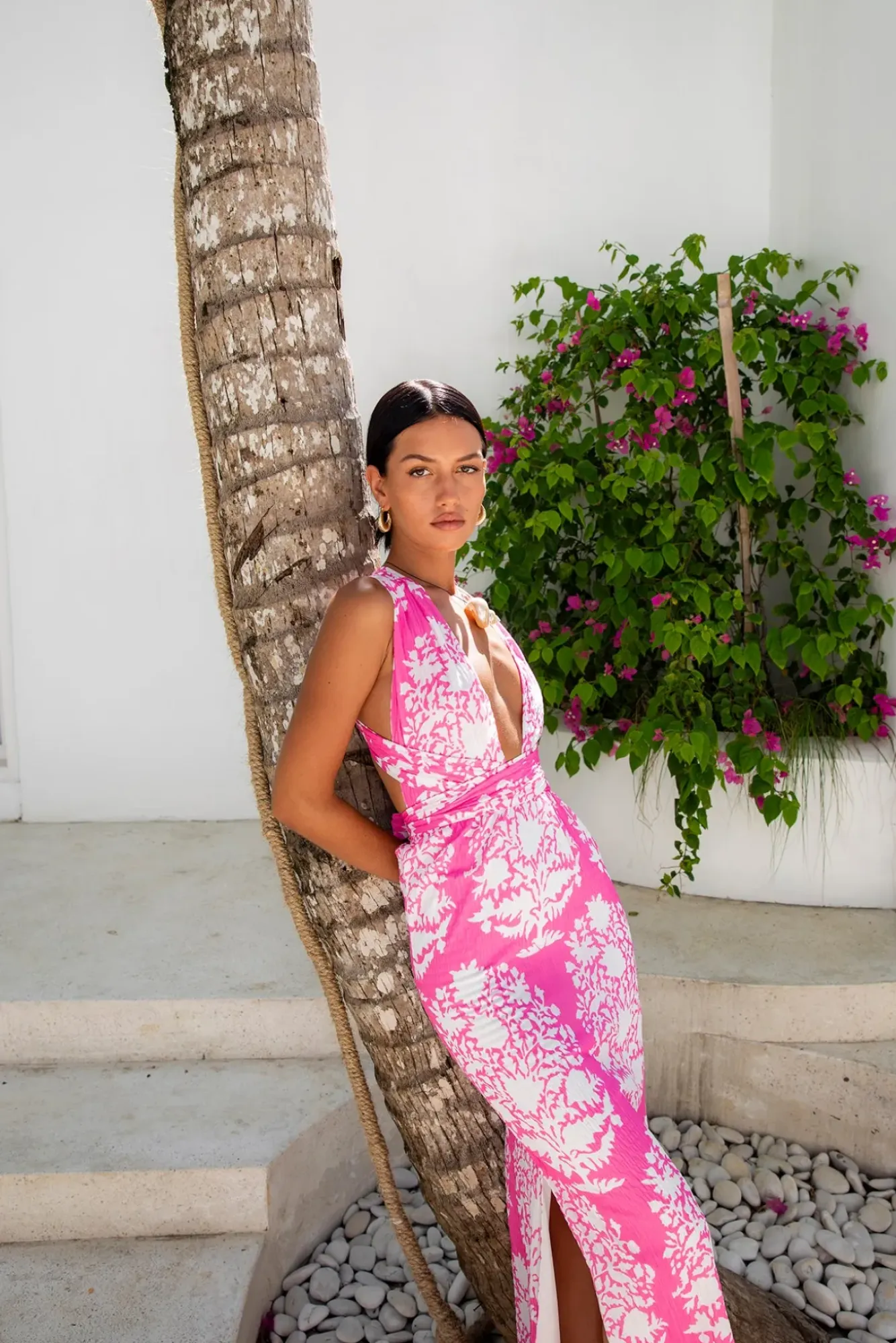 Vacation Dresses|Brunch Dresses>Fortunate One Harper Maxi Dress Pink