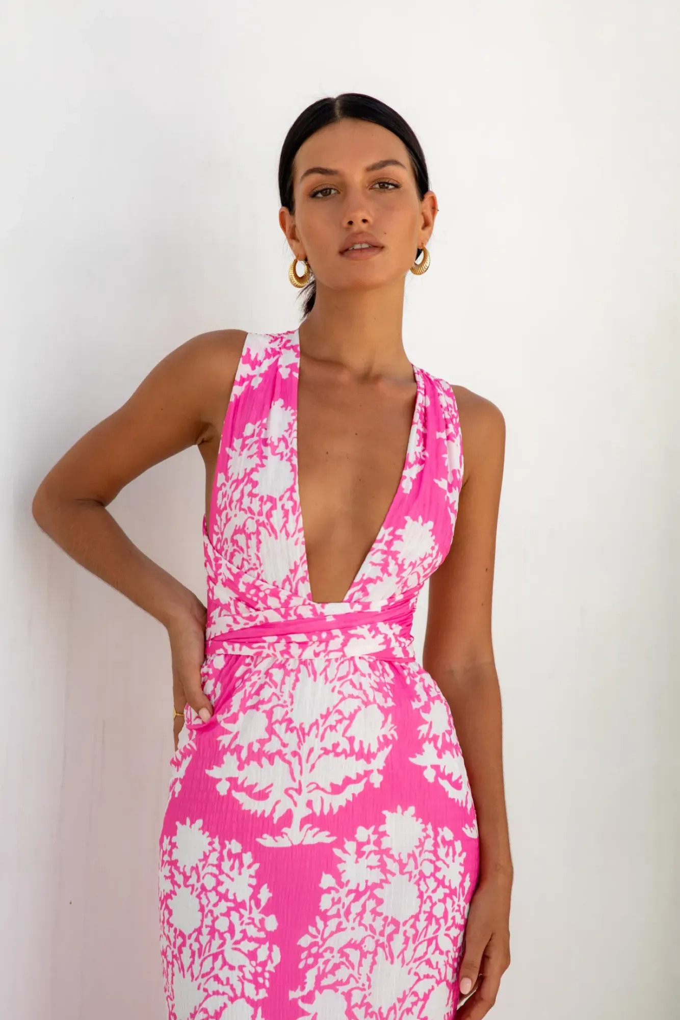 Vacation Dresses|Brunch Dresses>Fortunate One Harper Maxi Dress Pink