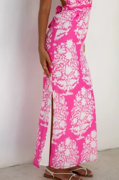 Vacation Dresses|Brunch Dresses>Fortunate One Harper Maxi Dress Pink