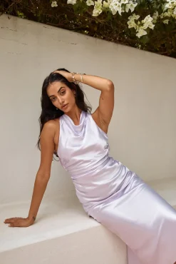 Wedding Guest Dresses|Formal Dresses>Fortunate One J'adore Satin Maxi Dress Lilac