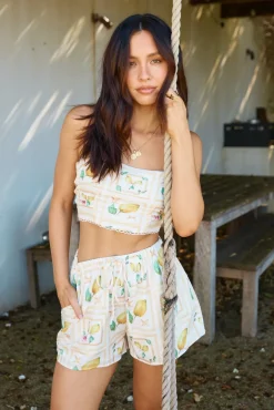 Two-Piece Shorts Set>Fortunate One Limoncello Set Yellow