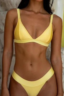 Bikini Tops>Fortunate One Majorca Swim Top Lemon