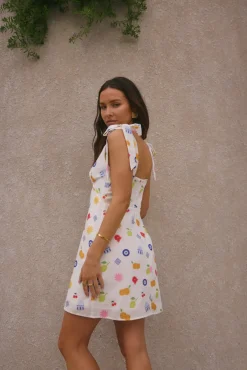 Vacation Dresses|Spring Break Dresses>Fortunate One On Vacay Mini Dress Santorini Print