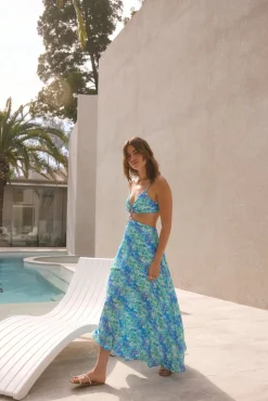 Vacation Dresses|Summer Dresses>Fortunate One Serena Maxi Dress Blue