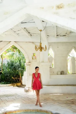 Vacation Dresses|Spring Break Dresses>Fortunate One Sunset Picnic Mini Dress Pink