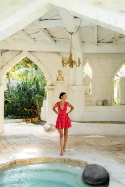 Vacation Dresses|Spring Break Dresses>Fortunate One Sunset Picnic Mini Dress Pink