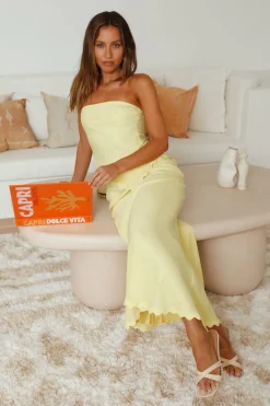 Skirt And Top Sets>Hello Molly Found You Maxi Skirt Yellow