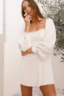 Vacation Dresses|Spring Break Dresses>Hello Molly Francesca Linen Mini Dress White