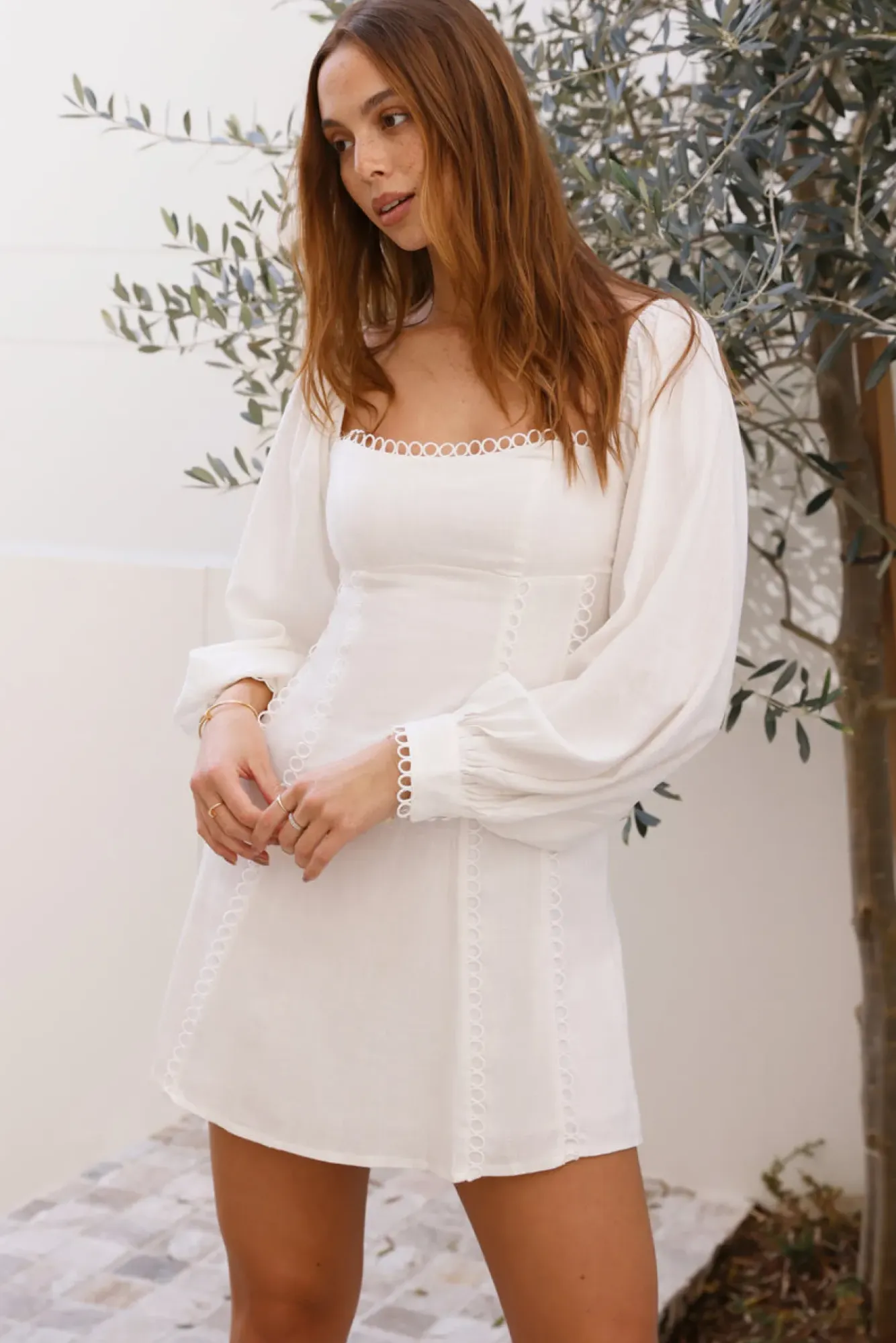 Vacation Dresses|Spring Break Dresses>Hello Molly Francesca Linen Mini Dress White