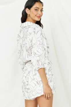Rompers>Hello Molly Free As A Bird Romper Beige