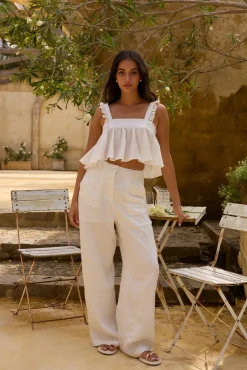 Cropped>Hello Molly Freedom Found Crop Top White