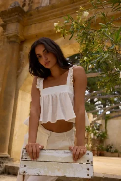 Cropped>Hello Molly Freedom Found Crop Top White