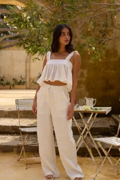 Cropped>Hello Molly Freedom Found Crop Top White