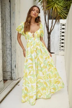 Brunch Dresses|Summer Dresses>Hello Molly Freedom Found Maxi Dress Yellow