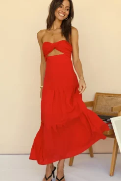 Spring Break Dresses|Brunch Dresses>Hello Molly Free Falling Maxi Dress Red