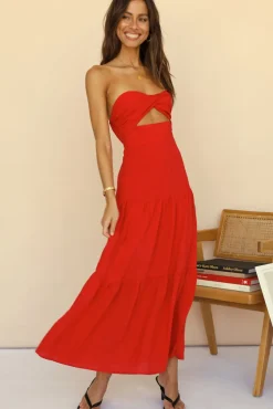 Spring Break Dresses|Brunch Dresses>Hello Molly Free Falling Maxi Dress Red