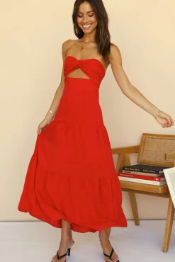 Spring Break Dresses|Brunch Dresses>Hello Molly Free Falling Maxi Dress Red