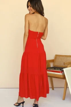 Spring Break Dresses|Brunch Dresses>Hello Molly Free Falling Maxi Dress Red