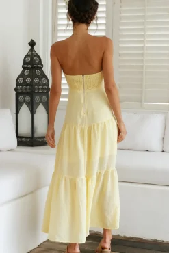 Vacation Dresses|Spring Break Dresses>Hello Molly Free Falling Maxi Dress Yellow