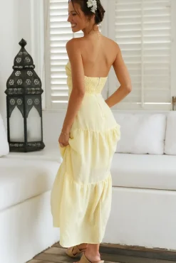 Vacation Dresses|Spring Break Dresses>Hello Molly Free Falling Maxi Dress Yellow