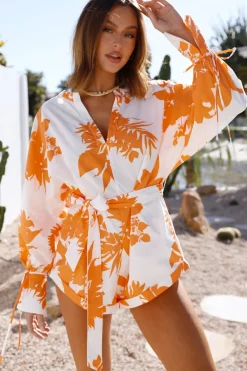 Rompers>Hello Molly Free Flowing Playsuit Orange
