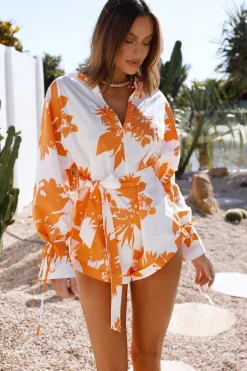 Rompers>Hello Molly Free Flowing Playsuit Orange