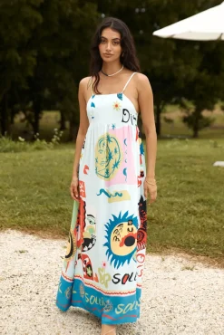 Vacation Dresses|Spring Break Dresses>Hello Molly French Sunrise Maxi Dress Blue