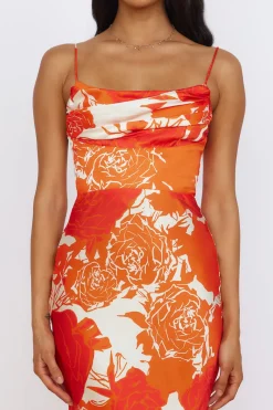 Cocktail Dresses|Summer Dresses>Hello Molly Fresh Blossom Maxi Dress Orange