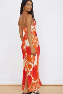 Cocktail Dresses|Summer Dresses>Hello Molly Fresh Blossom Maxi Dress Orange