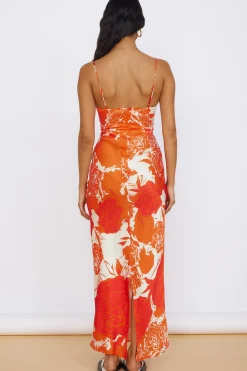 Cocktail Dresses|Summer Dresses>Hello Molly Fresh Blossom Maxi Dress Orange