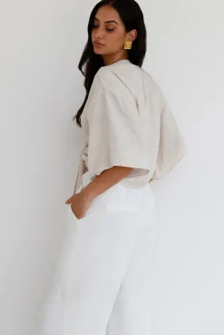 Cropped>Hello Molly From Your Core Top Beige