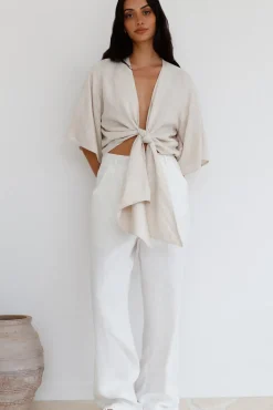 Cropped>Hello Molly From Your Core Top Beige