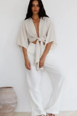 Cropped>Hello Molly From Your Core Top Beige