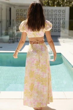 Cocktail Dresses|Brunch Dresses>Hello Molly Fruit Punch Maxi Dress Yellow